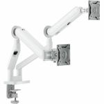 Alogic Glide Mounting Arm for Monitor  Flat Panel Display  Curved Screen Display - White - 2 Display(s) Supported - 17in to 35in Screen Support - 23.15 lb Load Capacity - 75 x 75  100 x