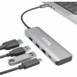 Plugable USB C Hub Multiport Adapter  4 in 1  100W Pass Through Charging USB C to HDMI 4K 60Hz - Multi USB Port Hub for Windows  Mac  Ipad Pro  Chromebook  Thunderbolt (USBC-4IN1)