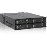 Icy Dock ToughArmor MB720M2K-B Drive Enclosure for 5.25in M.2  PCI Express NVMe - Mini-SAS HD Host Interface Internal - Black - Hot Swappable Bays - 4 x SSD Supported - 4 x Total Bay -