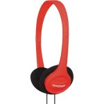 Koss KPH7 On-Ear Headphones - Stereo - Wired - 32 Ohm - 80 Hz to 18 kHz - Over-the-head - Binaural - Supra-aural - 4 ft Cable - Red - 1