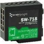 Brainboxes SW-718 Ethernet Switch - 8 Ports - Gigabit Ethernet  Fast Ethernet - 10/100/1000Base-T - 2 Layer Supported - 6.50 W Power Consumption - Twisted Pair - DIN Rail Mountable - Li