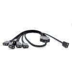 MC F04-15AS70-BK Premium Sleeved 3-Pin 1 to 5Addressable (ARGB) Splitter Cable 70cm Black