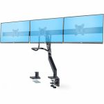 StarTech.com Crossbar Triple Monitor Desk Mount For Up To 3x 27in Screens  VESA 75x75/100x100  Tool-Less Arm Adjustments  C-Clamp/Grommet - Crossbar triple monitor desk mount for 27in d