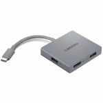 Lenovo USB-C 4 in 1 Hub Gen2 - for Monitor  Notebook  Flash Drive - USB Type C - 2 Displays Supported - 4K @ 60Hz - 3840 x 2160 - 2 x USB Ports - 2 x USB Type-A Ports - USB Type-A - 1 x