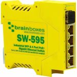 Brainboxes Industrial 1 SFP & 4 Port PoE+ Gigabit Ethernet Switch - 4 Ports - Gigabit Ethernet - 10/100/1000Base-T  1000Base-X - 2 Layer Supported - 1 SFP Slots - 5.30 W Power Consumpti