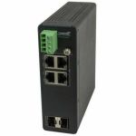 Unmanaged Hardened Gigabit Ethernet PoE+ Switch 4 10/100/1000Base-T Ports + 2 100/1000Base-X SFP Slots - Hardened Unmanaged Switch  4-port GE POE+  2 SFP  120W POE  54VDC  - 40 - 75C
