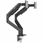 MSI Mounting Arm for Monitor - Matte Black - Horizontal/Vertical - Height Adjustable - 2 Display(s) Supported - 17in to 45in Screen Support - 88 lb Load Capacity - 75 x 75  100 x 100 -