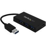 StarTech.com 4 Port USB 3.0 Hub - USB-A to USB-C & 3x USB-A SuperSpeed 5Gbps - Self or USB Bus Powered - USB 3.2 Gen 1 BC 1.2 Charging Hub - 4 Port USB 3.0 hub - USB-A host to 3x USB Ty