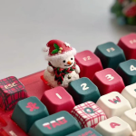 Creative Christmas Snowman Keycap Red