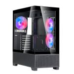 Silverstone SST-LD05-B-ARGB Lucid 05 ATX Chassis Black Bold 270deg Panoramic View 7x PCI slots 360mm Radiator Support