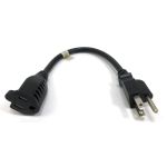 MC M05-113EPR 1ft Outlet Saver Power Extension Cord NEMA 5-15P to NEMA 5-15R Black