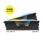 Corsair CMH64GX5M2B6000C30 VENGEANCE RGB DDR5 64GB2x32GB 6000MT/s 30-36-36-76 XMP 3.0 1.4V Black