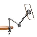 Magnetic Foldable Arm Mount with 360deg Swivel for iPad 4-12.8in Tablets/Phones Black