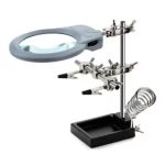 ZD-10M Helping Hand with Magnifier with 2 LED Light Black