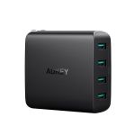 AUKEY PA-U48 40W USB Wall Charger 4 Ports with Foldable Plug Input AC 100-240V USB Output 1-4 DC 5V 2.4A