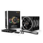 be quiet! BL077 Light Wings 120mm PWM High-Speed Cooling Fan Premium ARGB 4-Pin PWM 31dB(A) includes Fan Hub Triple Pack