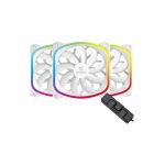 Enermax UCSQARGB12P-WP3 Squa RGB PWM 120mm CaseFans Triple Pack Addressable RGB White