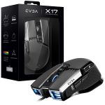 EVGA 903-W1-17GR-KR X17 Gaming Mouse Optical16000 DPI 10 Buttons 5 Programmable Profiles USB Gray