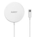 AUKEY LC-A1 2-in-1 USB-C Wireless Fast Charger 15W Qi-Compatible White