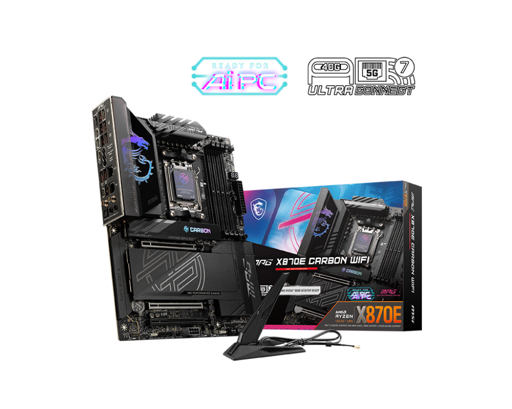 中古品AMD Ryzen 9800X3D+MSI X870E carbon MSI MPG X870E CARBON ATX Gaming Motherboard AMD WIFI7