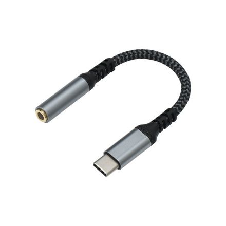USB C Male to TRRS Female Nylon Braided Adapter w/ smart DAC