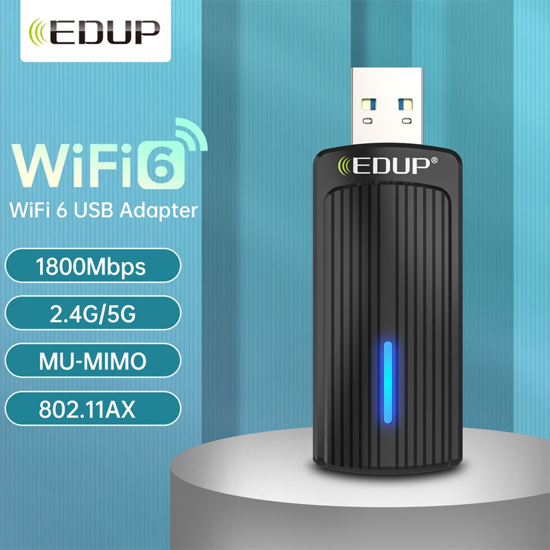EDUP EP-AX1685 AX1800 WiFi 6 USB WiFi Adapter Black