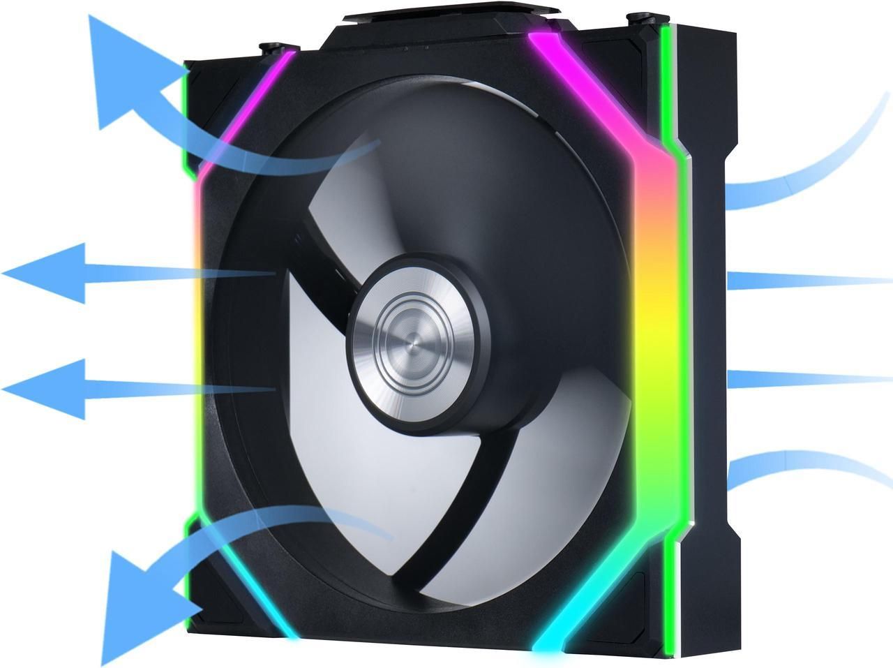 Lian Li 12RSL1W3B UNI FAN SL WIRELESS RGB Reverse Blade Black 3x