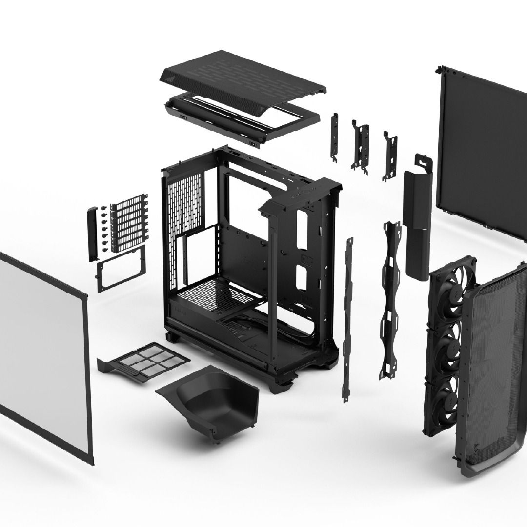 Fractal Design Meshify 3 Light Tint Tempered Glass E-ATX Mid-Tower Case - Thumbnail 2