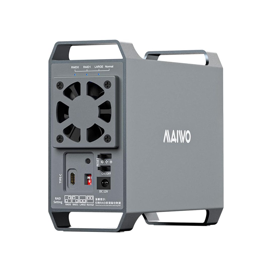 MAIWO K35262C Type-C Dual Bay Gen HDD Enclosurew