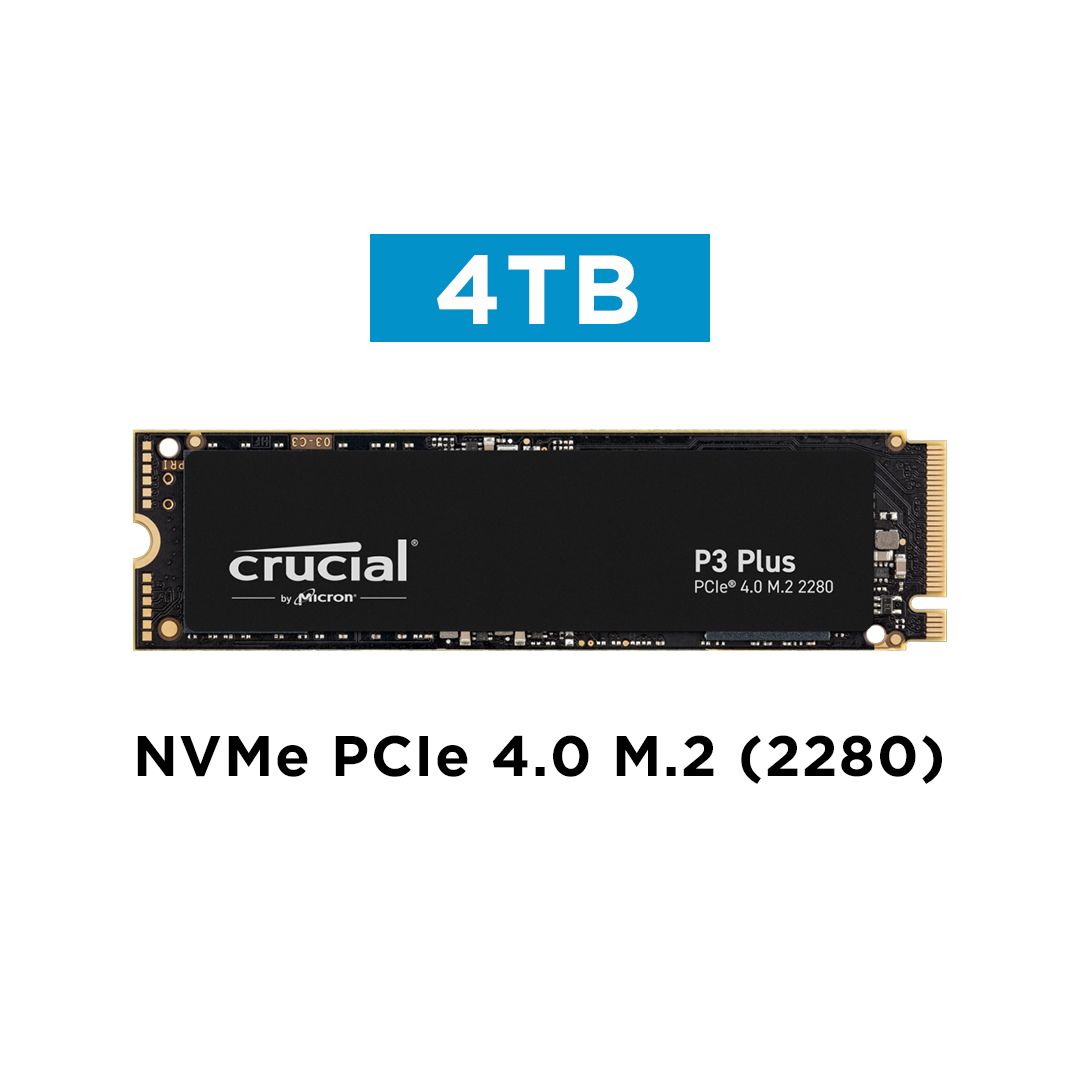 Crucial CT4000P3PSSD8 P3 Plus 4TB PCIe M.2 2280 Solid State Drive