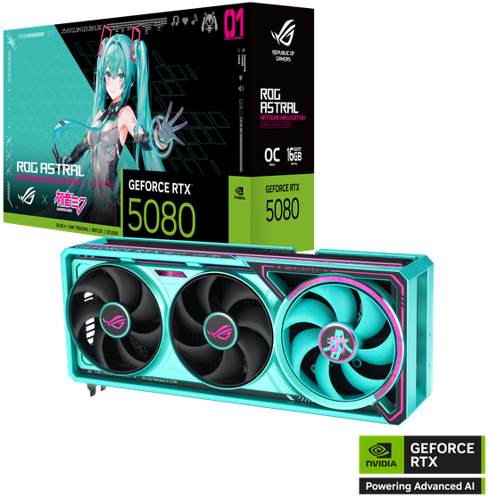ROG ASTRAL 初音ミクコラボ GeForce RTX 5080 16GB ASUS ROG Astral GeForce RTX 5080 16GB GDDR7 OC HATSUNE MIKU