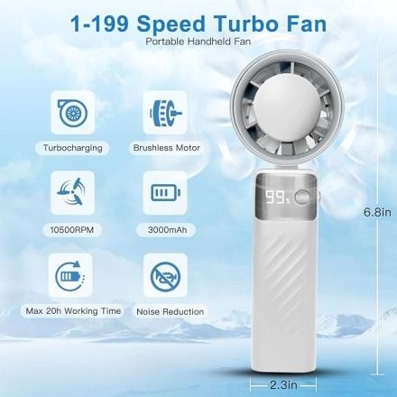 JF132 Portable Handheld Cooling Fan White