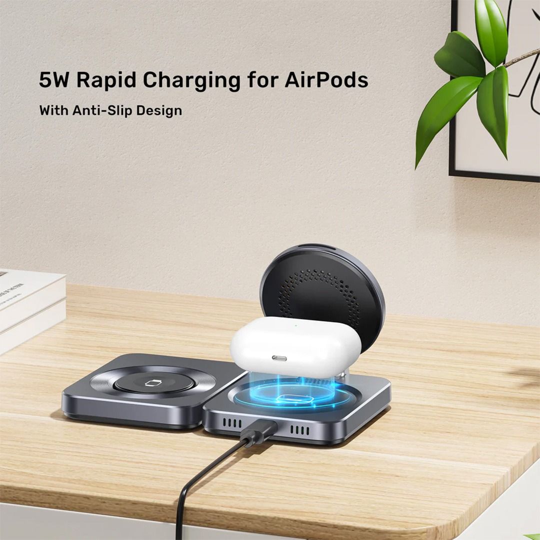 Unitek P1300AGY01 Qi2 Foldable 3-in-1 Wireless Charger iPhone 15W