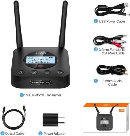 Zoweetek B06TX+ 1Mii B06TX+ Long Range Bluetooth 5.2 Transmitter
