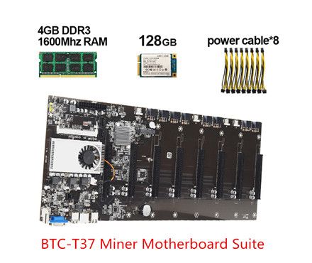 BTC-T37 Mining Machine Miner Motherboard Suite w/ 4GB DDR3 1600Mhz