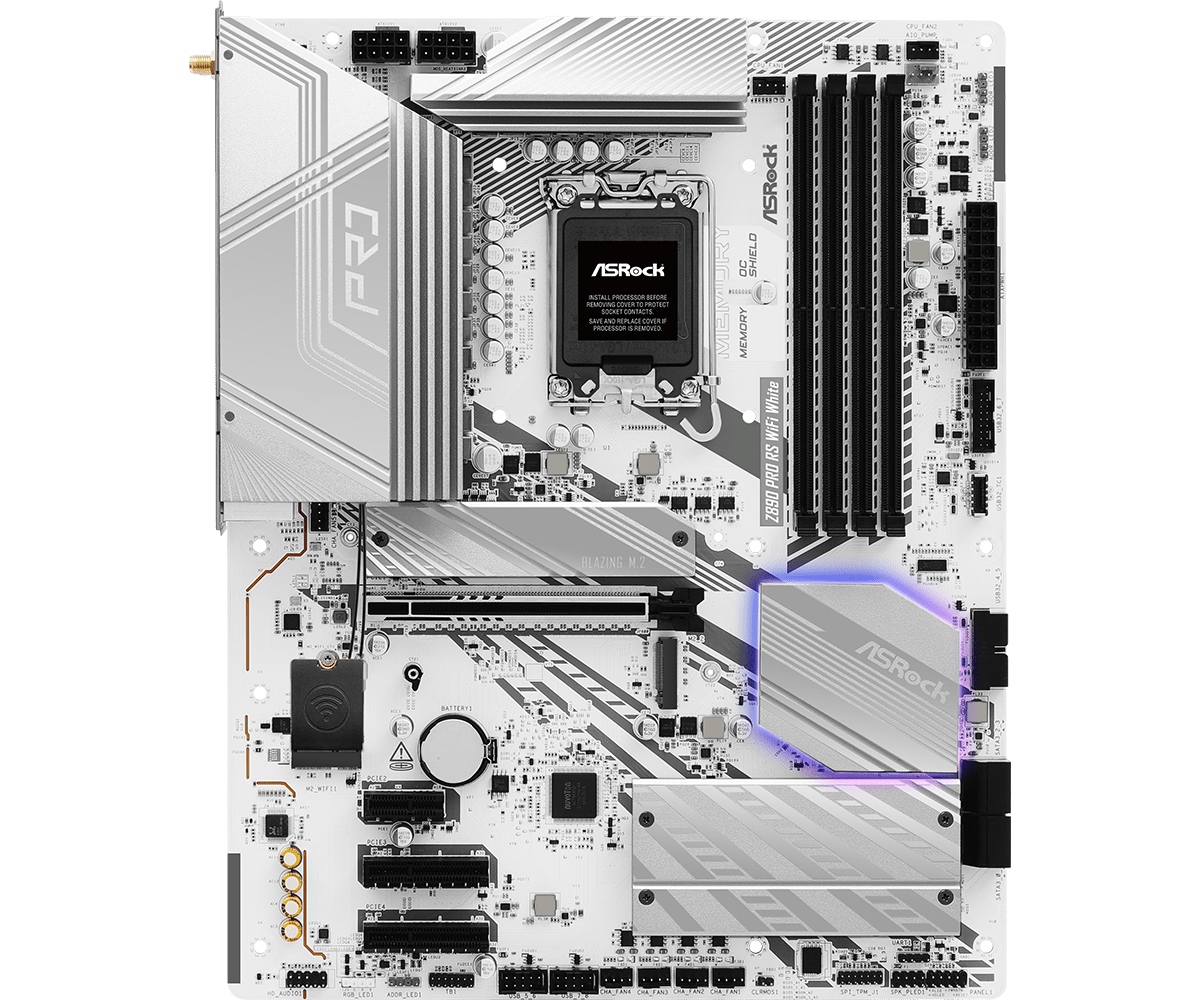 ASRock Z890 Pro RS WiFi White ATX Motherboard Intel Z890 Chipset
