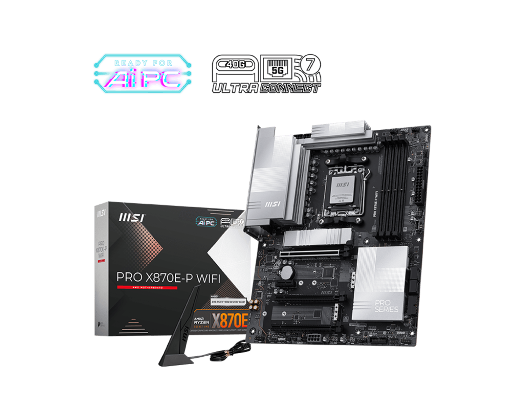 MSI PRO X870E-P WiFi ATX Motherboard Supports AMD Ryzen 9000