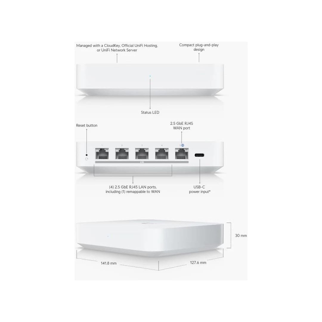 Ubiquiti UXG-Max Gateway Max Compact multi-WAN UniFi gateway with