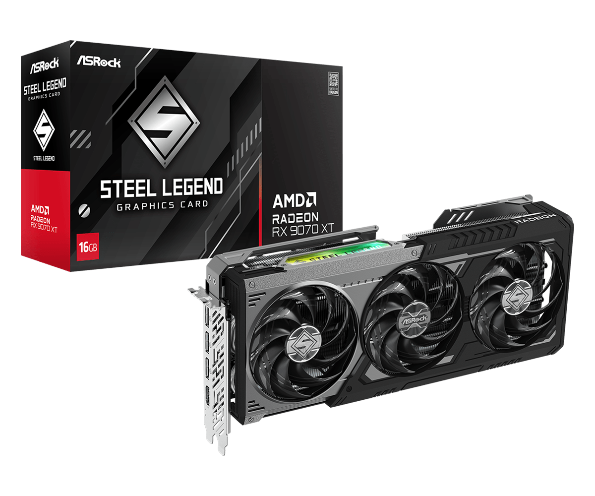 ASRock RX9070XT SLD 16G AMD Radeon RX 9070 XT Steel Legend