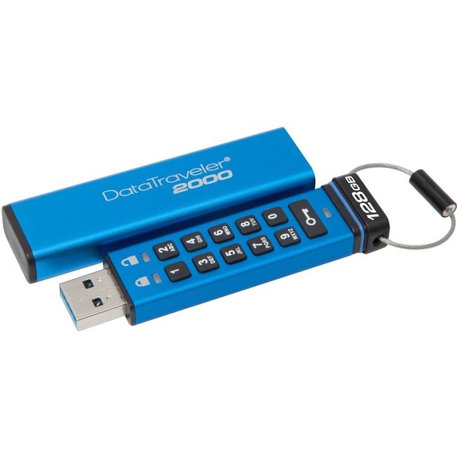 Såvel Hold sammen med verden Kingston DataTraveler 2000 128GB USB 3.1 (Gen 1) Flash Drive - 128 GB - USB  3.1 (Gen 1) - 135 MB/s Read Speed - 40 MB/s Write Speed - 256-bit AES - 3  Year Warranty