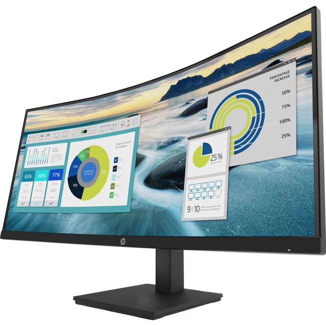 入荷中 HP P34HC G4 34inch WQHD Curved Screen Edge LED LCD Monitor - Vertical  Alignment - 3440 x 1440 - 250 Nit - 100 Hz RR - HDMI - Display Port - Black  入荷中