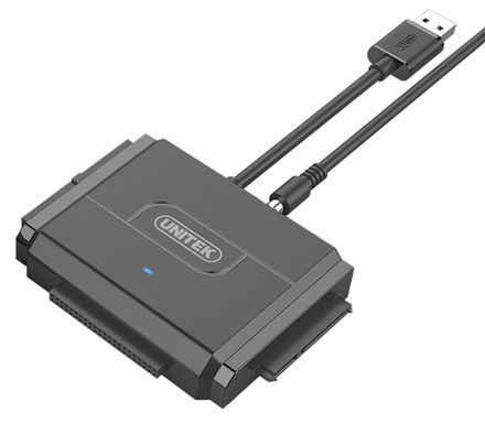 Unitek Y-3324 USB3.0 + SATA II Adapterwith 12V/2A Power AdapterBlack