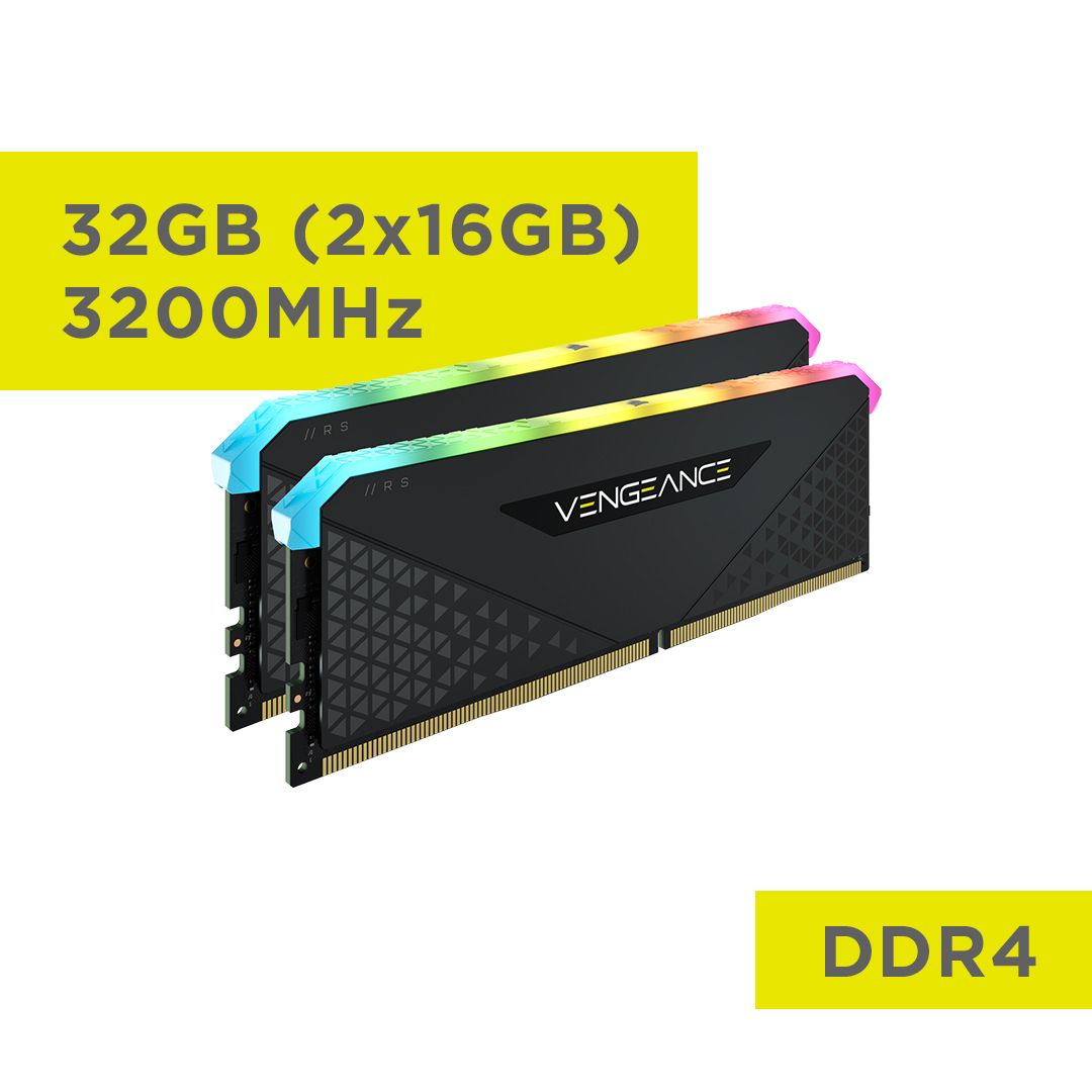 lykke halstørklæde gradvist Corsair CMG32GX4M2C3200C18 Vengeance RGB RS 32GB (2 x 16GB) DDR4 DRAM  Memory Kit 3200MHz C18 18-22-22-42 1.35V Black