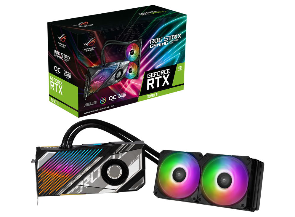 ASUS ROG-STRIX-LC-RTX3090TI-O24G-GAMING ROG Strix LC GeForce RTX 3090 Ti OC  Edition Graphics Card 24GB GDDR6X PCI Express 4.0
