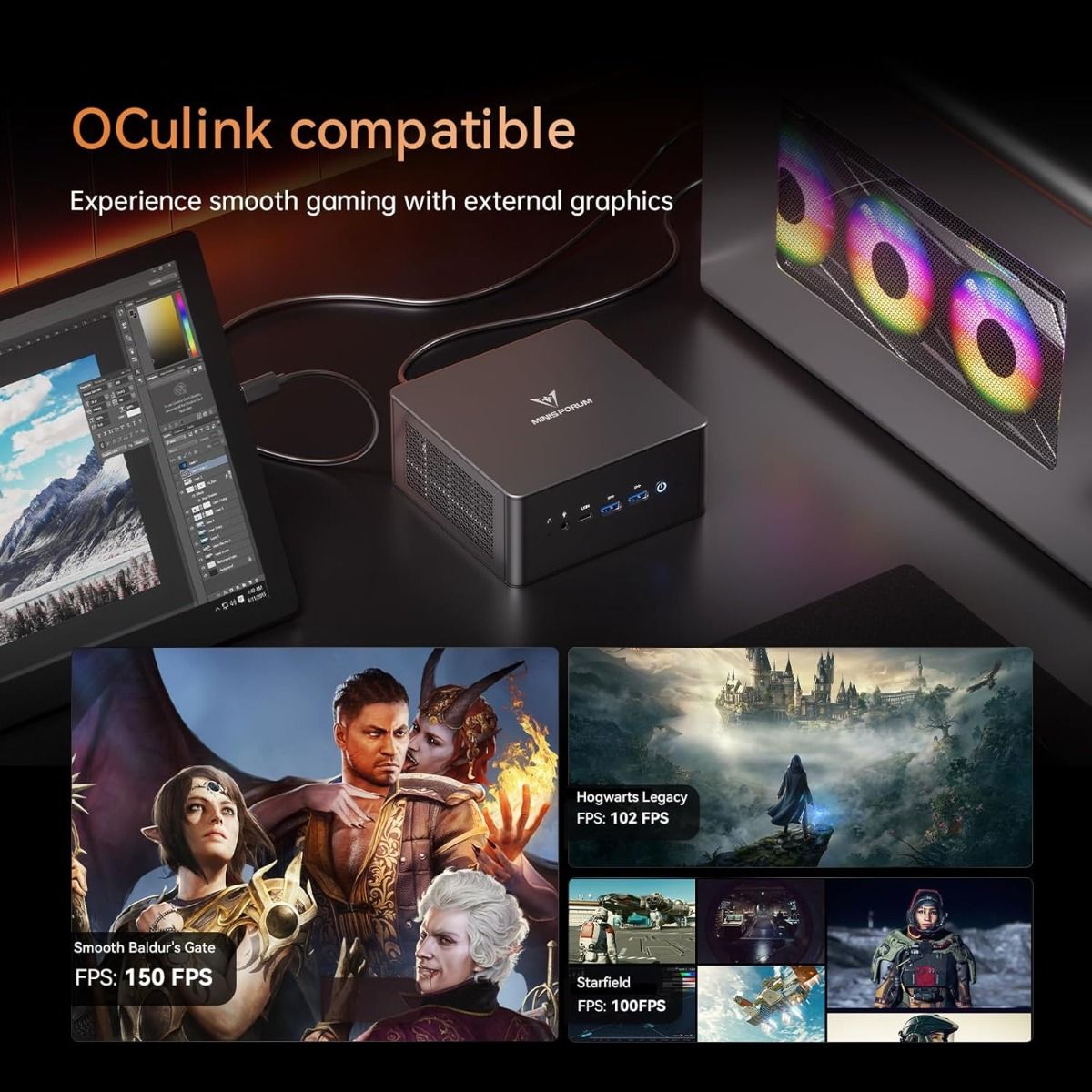 Minisforum UM890 Pro Mini PC AMD Ryzen 9 8945HS(8C/16T up to 5.2
