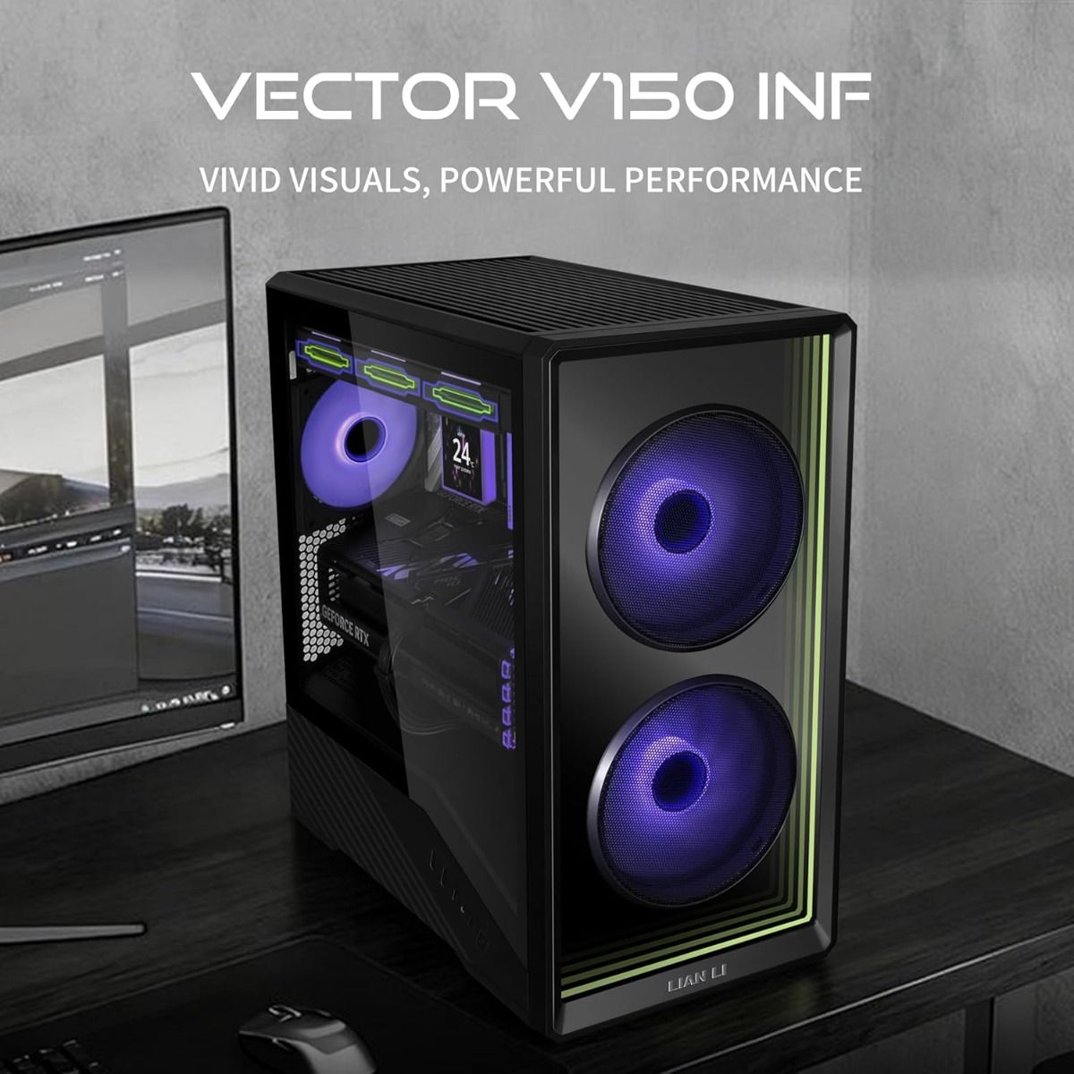 Lian Li V150INFX Vector V150 INF Micro ATX PC Case Infinity Mirror