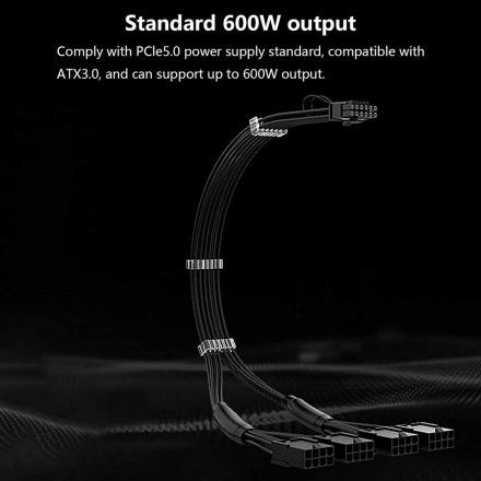 ケーブル RTX 4090 4080 4070TI 16Pin(12+4) to 4x8Pin PCI-E 5.0 16AWG Sleeved