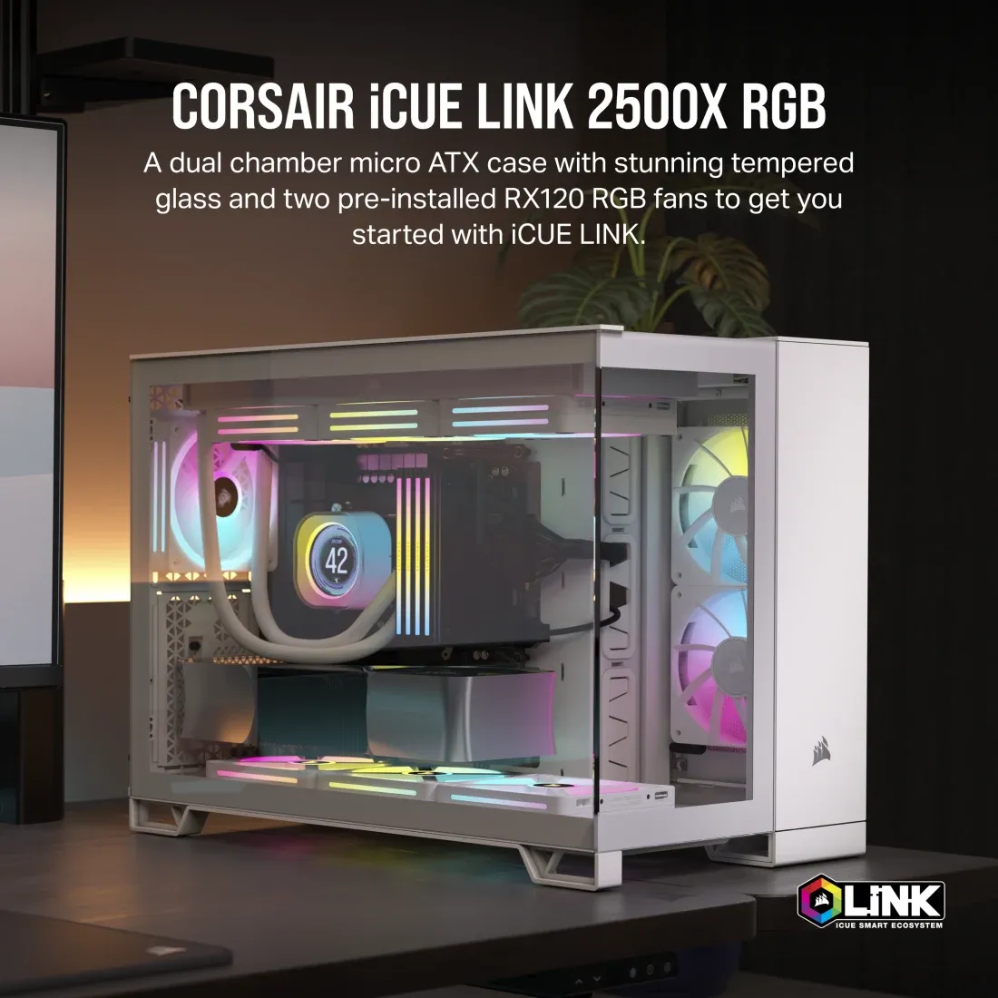 Corsair CC-9011268-WW iCUE LINK 2500X RGB Micro ATX Dual Chamber