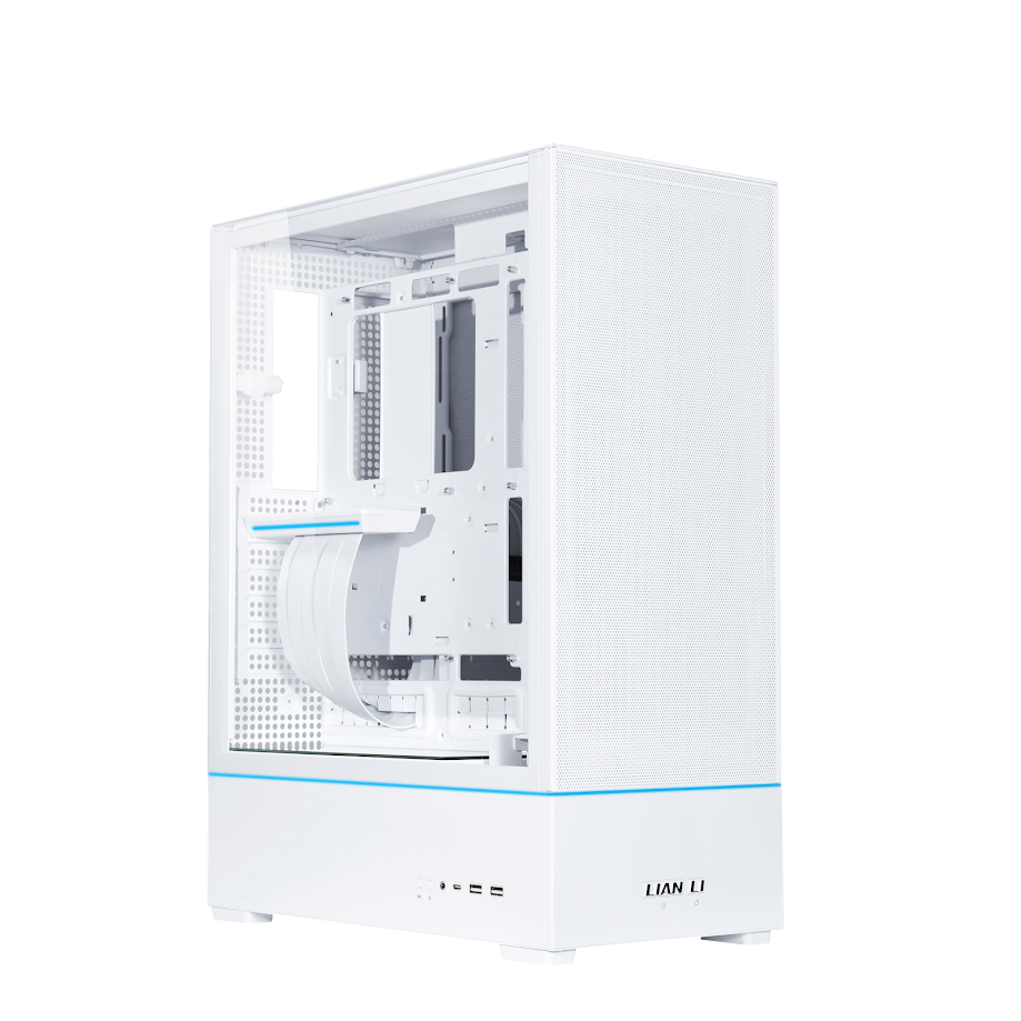 Lian-Li SUP01W White Steel Tempered Glass ATX Mid Tower Computer Case