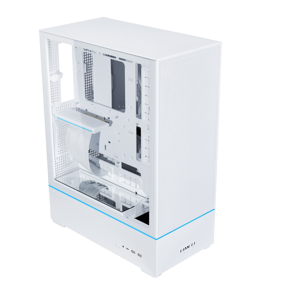 Lian-Li SUP01W White Steel Tempered Glass ATX Mid Tower Computer Case